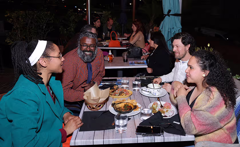group dining at a table