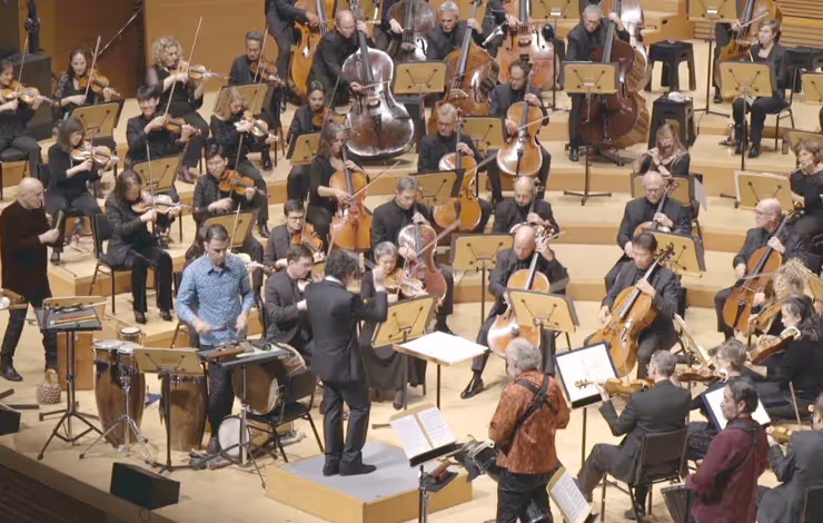 Dudamel conducting the orchestra