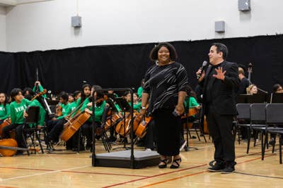 YOLA Leadership introduces the Spring Performance at the Ramon Cortines School of Visual and Performing Arts. 