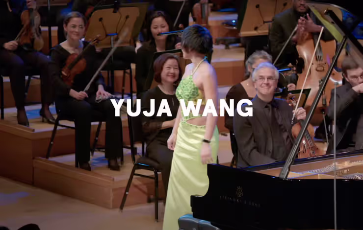 Yuja Wang on stage with 