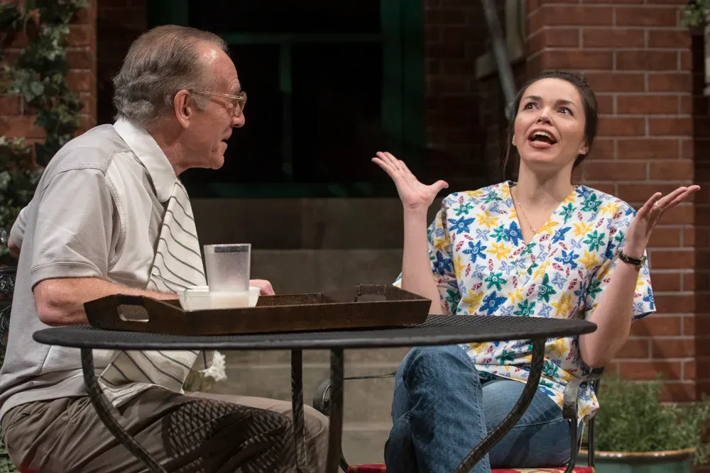 Mark Jacoby and Zoë Sophia Garcia in "One House Over" by Catherine Trieschmann, 2018.