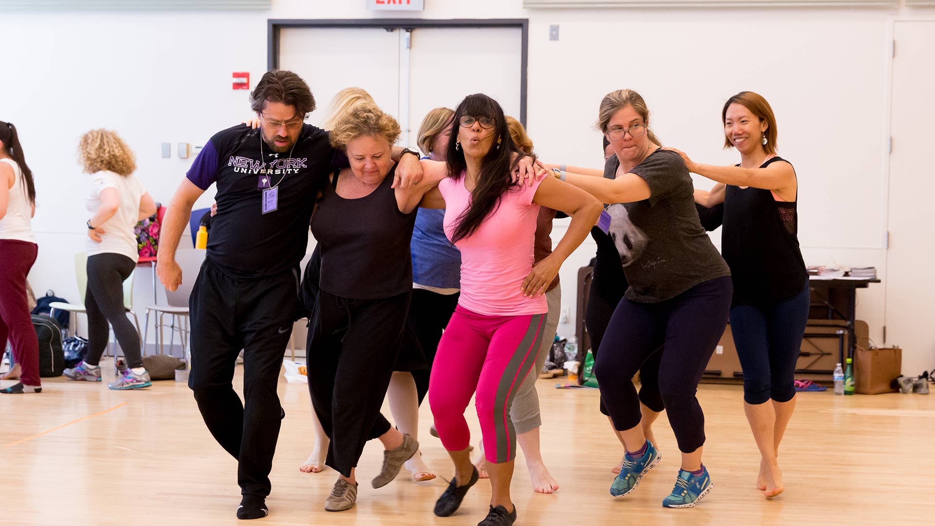 professional development-group of teachers dancing