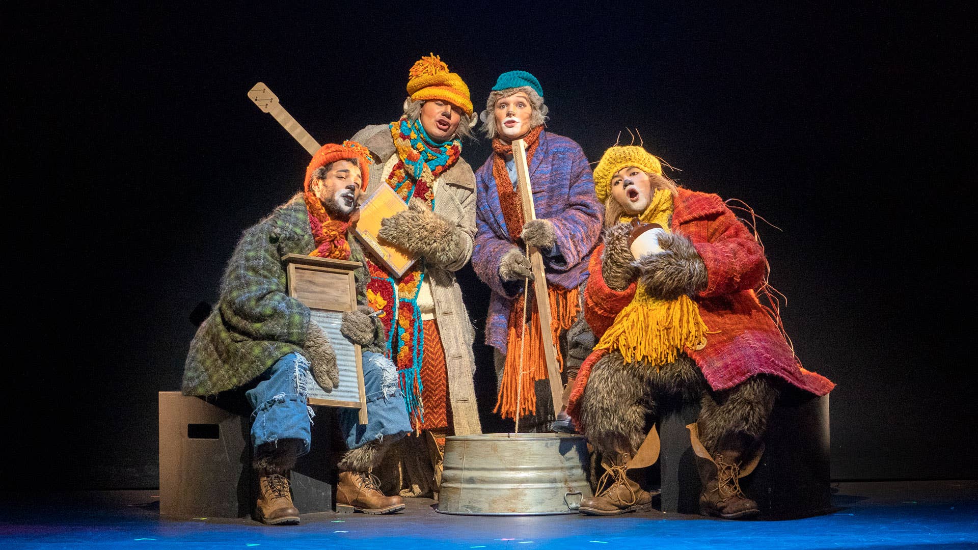 Emmet Otter's Jug-Band: Jakeim Hart as Harvey, J. Antonio Rodriguez as Will Possum, Colin Trudell as Emmet Otter, Steven Huynh as Wendell Porcupine.