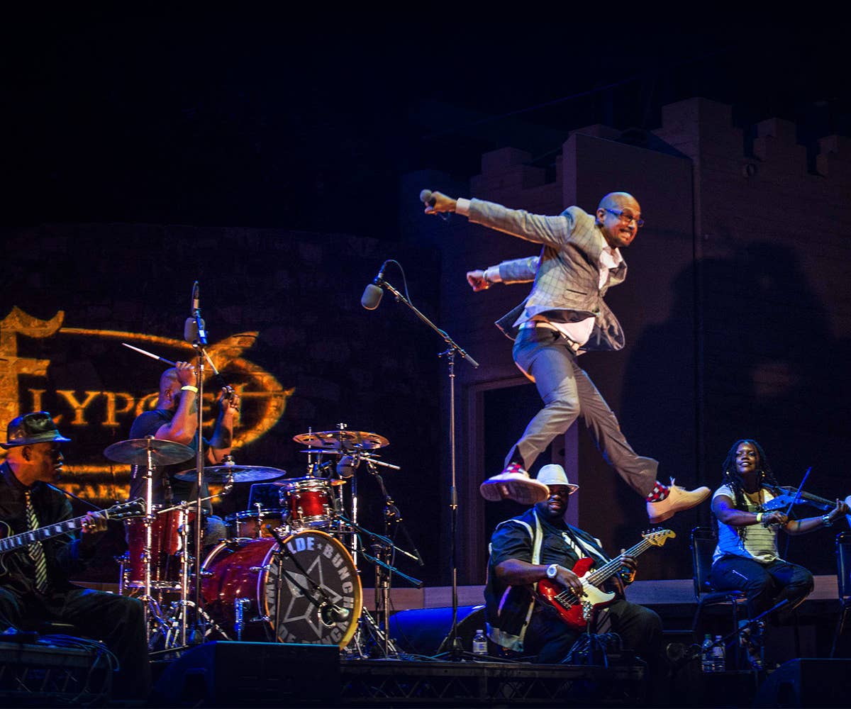 Flypoet performing on the stage of The Ford.