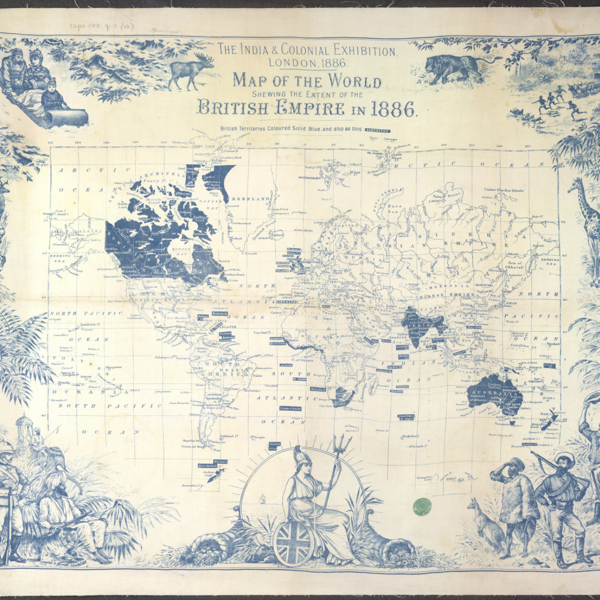 Detail of a Map of the British Empire from the India and Colonial Exhibition in London, 1886.